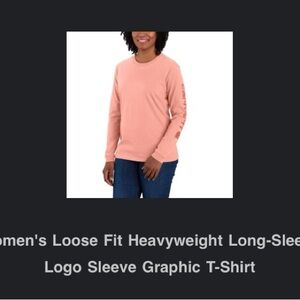Carhartt Women's Loose Fit Long-Sleeve T-Shirt - Pink Peach